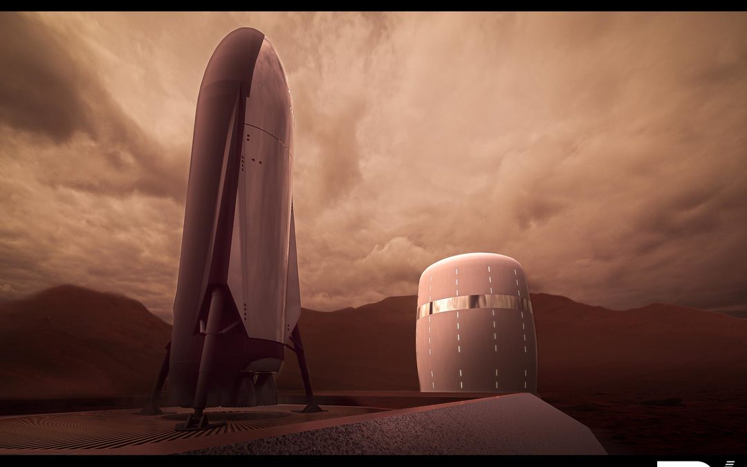 Architekturvisualisierung eines Habitats auf dem Mars&nbsp;2030
