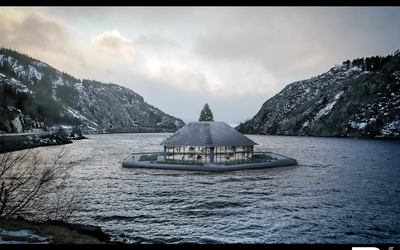 3D Visualisierung eines schwimmenden Museums in Norwegen Szene 02