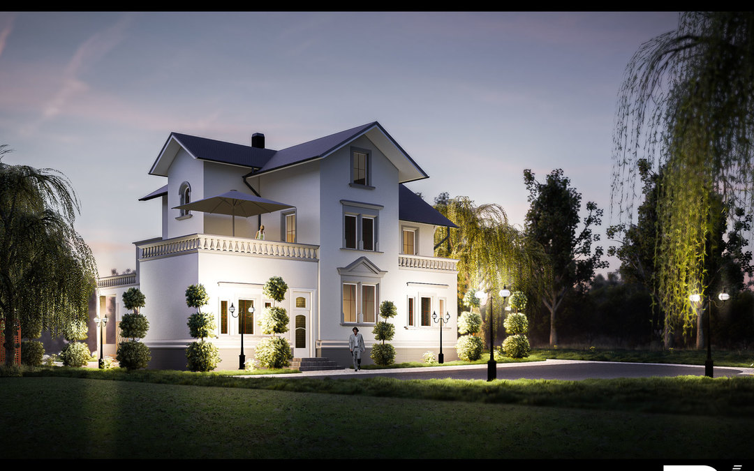 3D Architektur Visualisierung Jugendstilvilla Szene&nbsp;01