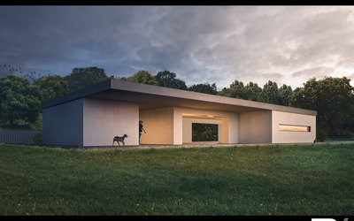 3D Architektur Visualisierung Bauhaus — Villa nahe Böblingen